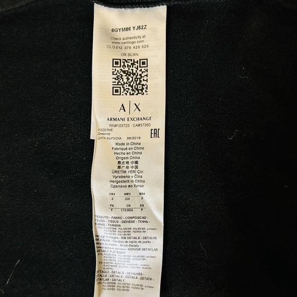 Armani Exchange A/X Zippered Jacket Sleeve and Back Spell Out S Small Polyester - Picture 8 of 13